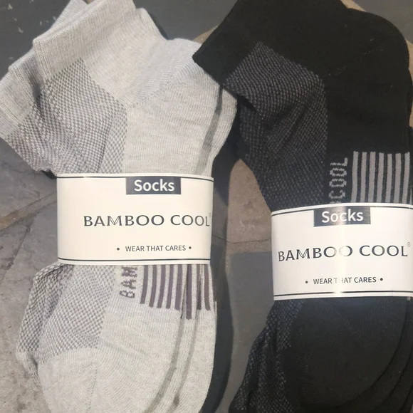 BAMBOO Cool Men's 8pk Moisture Wicking Athletic Socks with Cushioned Support - Picture 2 of 2